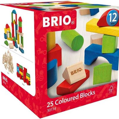 BRIO Drvene raznobojne kocke 25 komada 30114
