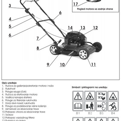 Benzinska kosilica za travu BriggsStratton motor WBM500BS 78550090
