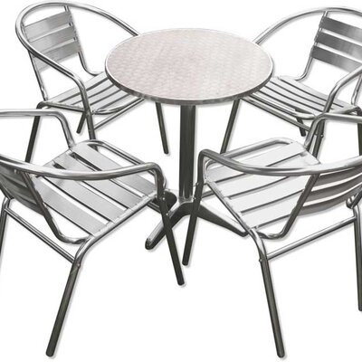 Aluminijumska Baštenska Garnitura 4 Stolice i Stočić