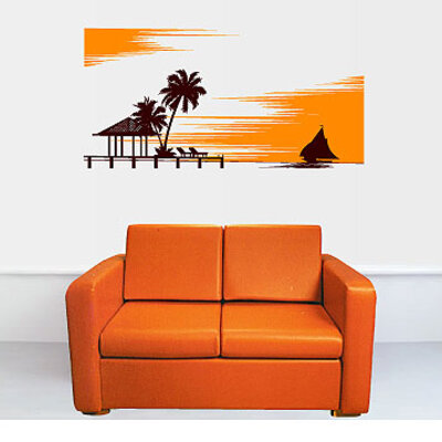 Zidni tatoo Paradise Island PS01 120x60cm 060606 FFA600