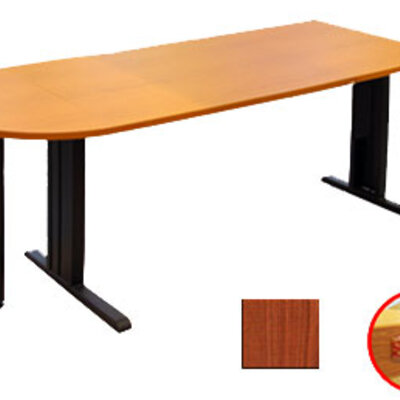 Sigma kancelarijski sto sa T nogama i polukružnim dodatkom u boji trešnje