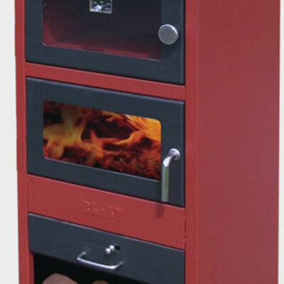 Peć na čvrsto gorivo BLIST BR sa rernom 323302 Crvena