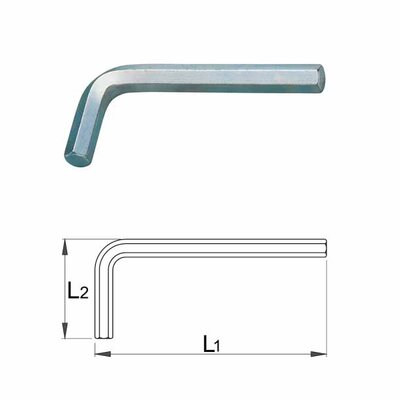 UNIOR Ključ imbus kratki - 10mm, niklovan, art.220 601044 144447
