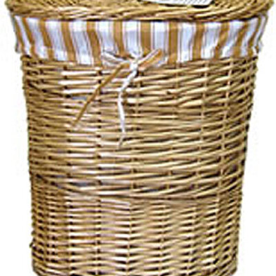 Korpa za odlaganje od pruća - ovalna svetlobraon manja