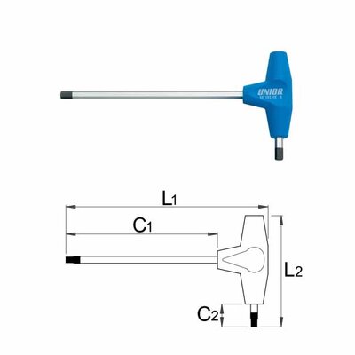UNIOR Izvijač imbus s T ručicom - 3.5mm, hromiran + Polipropilen 687102 607163