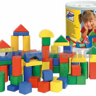 WoodyLand Drvene kocke u kutiji sa sortirajućim poklopcem 90907