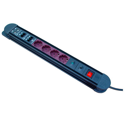 Četvorostruka utičnica s prednap. zaštitom za tel., mrežu, ISDN, TV 