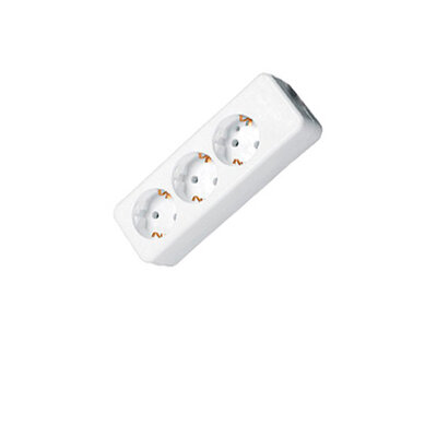 Trostruka prenosiva utičnica 16 A podsklop bez kabla, bela