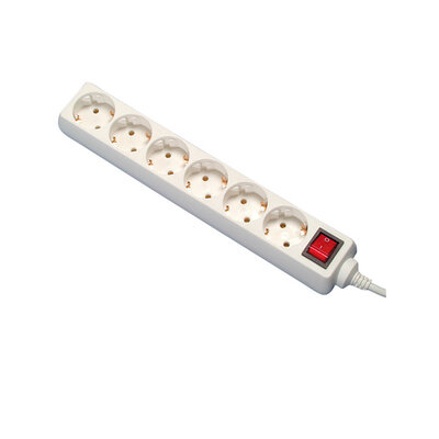 Šestostruka prenosiva utičnica, 5 m, bela 