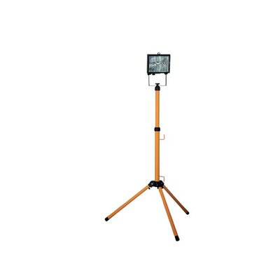 Halogeni reflektor na stativu sa sijalicom, 500 W, IP44, crni/žuti stativ 