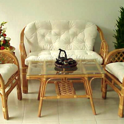 Garnitura od prirodnog ratan bambusa Marco Polo - dupli bambus u ramu