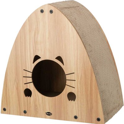 Drvena kućica grebalica za mačke sa macinom travom Trixie 48025