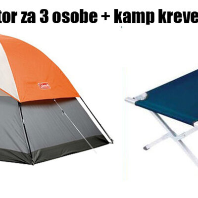 Šator Coleman za 3 osobe + kamp krevet