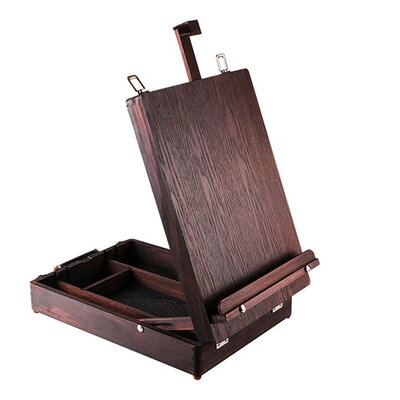 Stoni štafelaj sa koferom za pribor borovo drvo