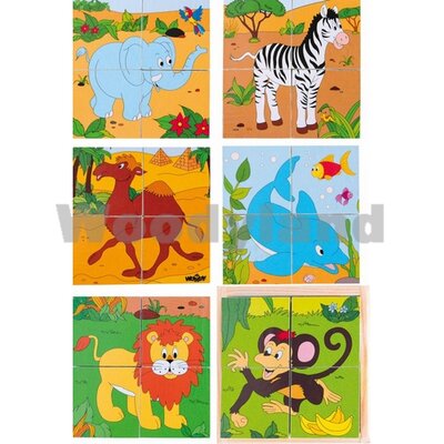 WoodyLand Drvene puzzle - kocke Safari 90921