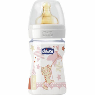 Chicco plastična flašica sa kaučuk cuclom Well-Being 150ml  0m+  70700