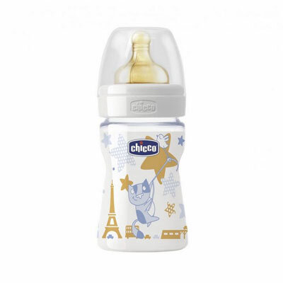 Chicco plastična flašica sa kaučuk cuclom Well-Being 150ml  0m+  00070702000000