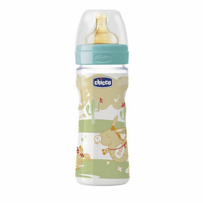 Chicco plastična flašica sa kaučuk cuclom Well-Being 250ml  2m+  00070704000000