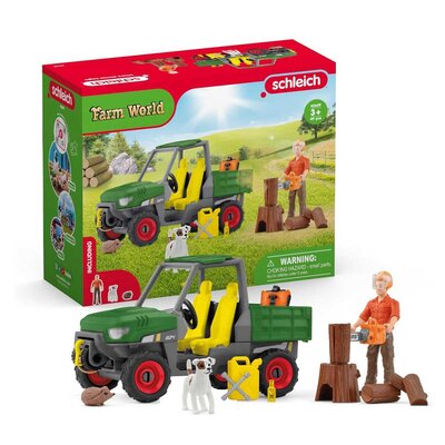 Kamionet za rad u šumi i figure drvoseče i psa Schleich® 42659
