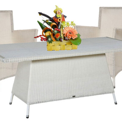 Garnitura Od PP Ratana Lucrezia Vanila White 4 Fotelje + Sto