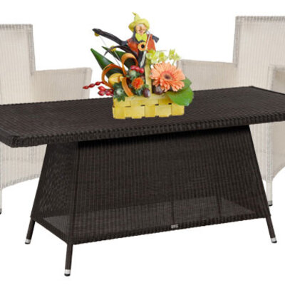 Garnitura Od PP Ratana Lucrezia Vanila White 4 Fotelje + Sto Java Brown