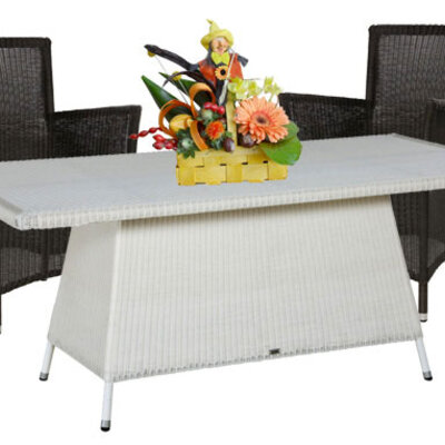 Garnitura Od PP Ratana Lucrezia Java Brown 4 Fotelje + Sto Vanila White