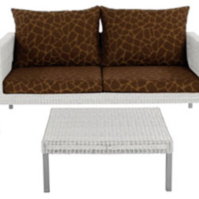 Lounge Set Oregano Vanila White - 2 Fotelje + Dvosed + Sto + Jastuci