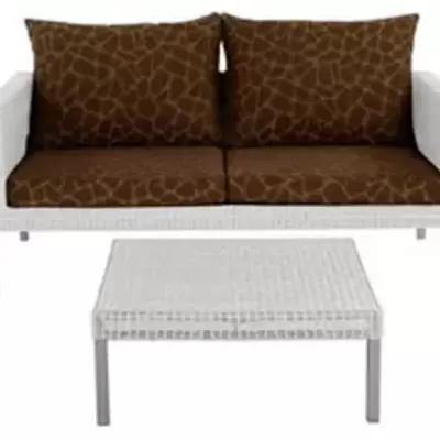 Lounge Set Oregano Vanila White - 2 Fotelje + Dvosed + Sto + Jastuci
