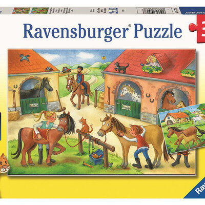 Ravensburger Puzzle slagalice 2x12 delova Srećni dani u štalama 05178