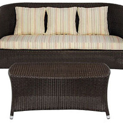 Garnitura Sardinia Dark Brown - 2 Fotelje + Dvosed + Sto + Jastuci