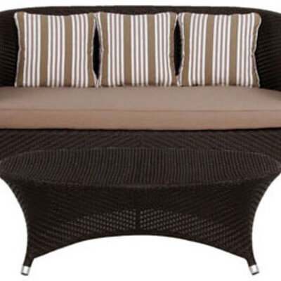 Lounge Set Las Vegas Dark Brown - 2 Fotelje + Dvosed + Sto + Jastuci