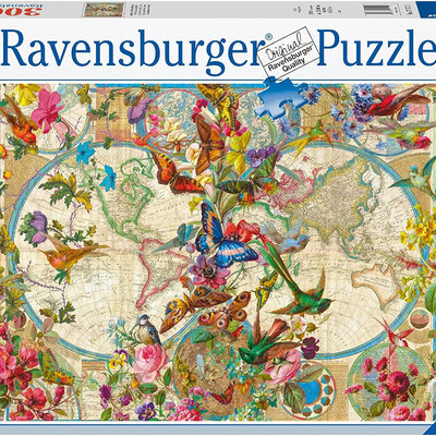 Ravensburger Puzzle slagalica za odrasle 3000 Mapa sveta - Flora i fauna 17117