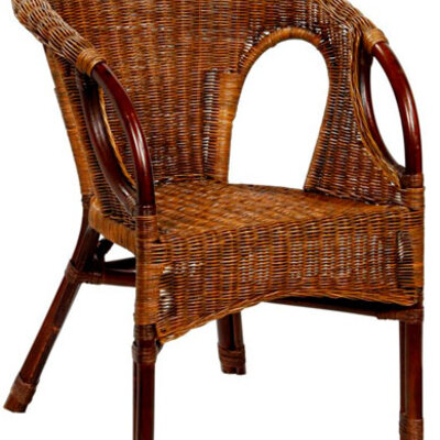 Fotelja od Prirodnog Ratana New Swan Brown Black Wash