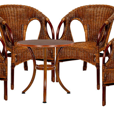 Garnitura Swan Prirodni Ratan 4 Fotelje + Sto