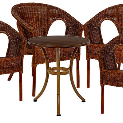 Garnitura Ton Prirodni Ratan 4 Fotelje + Sto