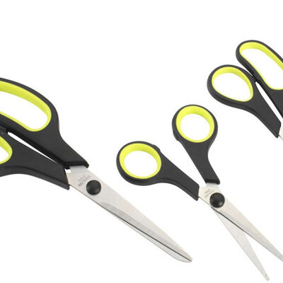 Makaze Salka sa gumenim ručkama 3kom crna/limeta