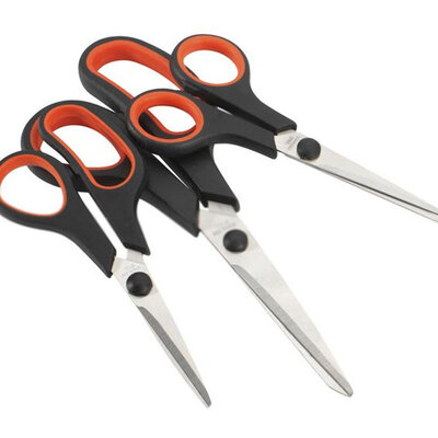 Makaze Salka sa gumenim ručkama 3kom crna/crvena