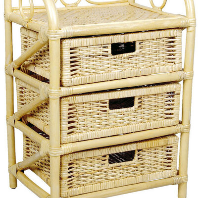 Komoda od Ratana Fiokar Floppy Boja Meda 3 fioke