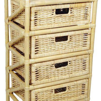 Komoda od Ratana Fiokar Floppy Boja Meda 4 fioke