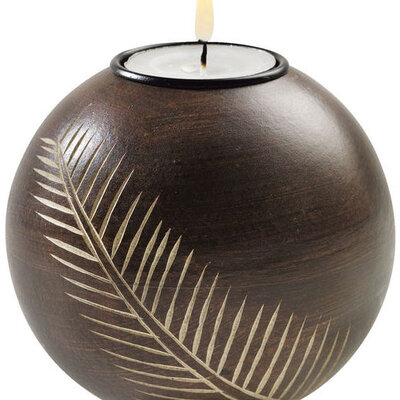 Drveni Svećnjak SYRIA - kugla sa motivom lista