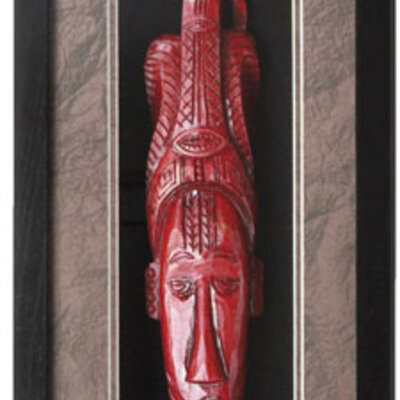 Uramljena Afrička maska AFFALA 15x45cm Crvena