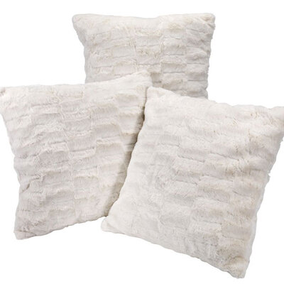 Ukrasni jastuk Gerna 45x45cm veštačko krzno bela