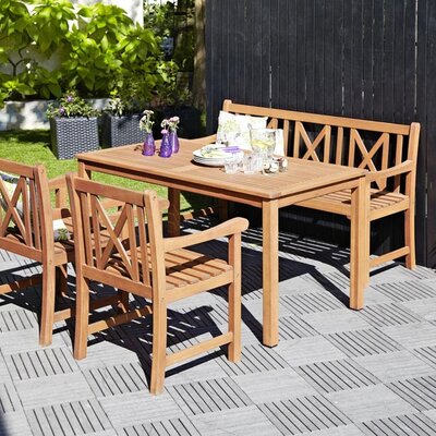 Baštenska Garnitura od Drveta Limassol - 2 Stolice, Klupa i Sto