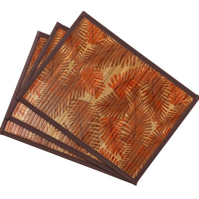 Stoni podmetači od bambusa 33x45cm lišće 4 komada