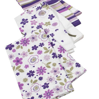 Kuhinjska krpa - set od 3 krpe Sakura 50x70cm ljubičasta
