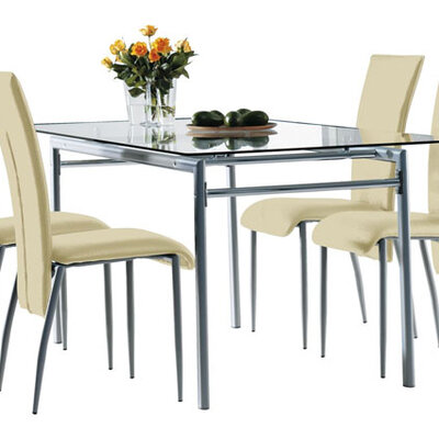 Trpezarijska garnitura Devon bež sto + 4 stolice