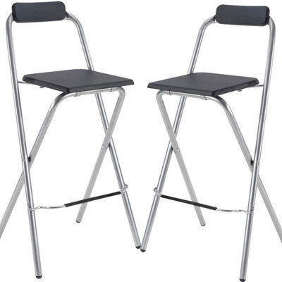 Dve sklopive barske stolice Fresno metal/crna