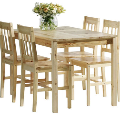 Trpezarijska garnitura Joanne sto i 4 stolice lakirani bor