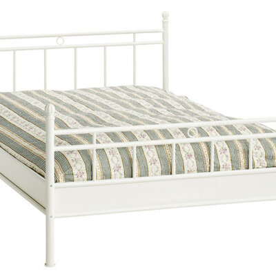 Krevet SONNY 140x200cm metal krem + dušek Basic S10