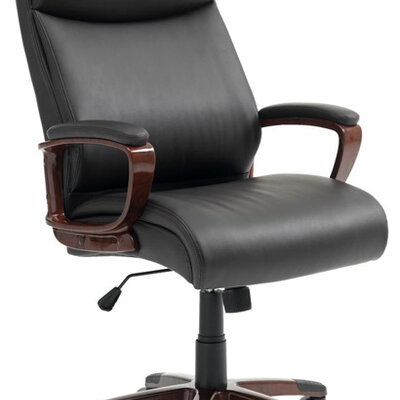 Kancelarijska radna stolica King od braon veštačke kože